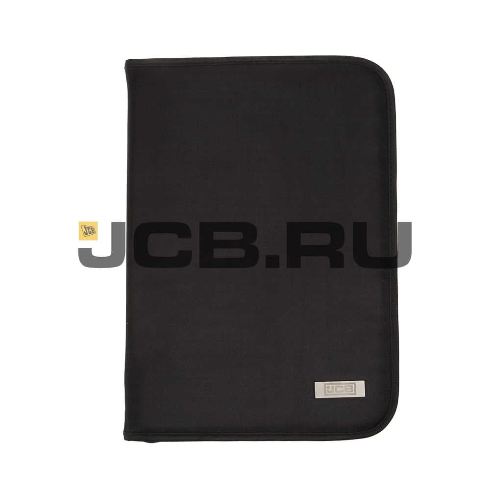Папка А4 на молнии из ткани с блокнотом JCB JCB1886