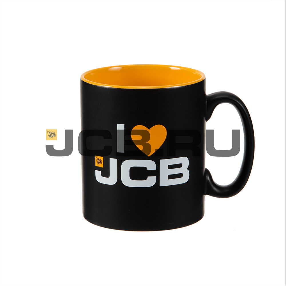 Кружка чёрная с логотипом JCB JCB2090